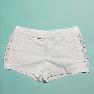 Catherine Malandrino Cream Shorts with Lace Detail